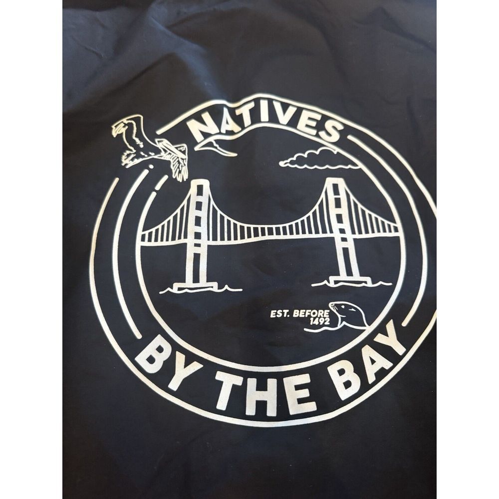 Urban Native Era Men's You Are On Native Land Black Hooded Nylon Jacket M Unisex